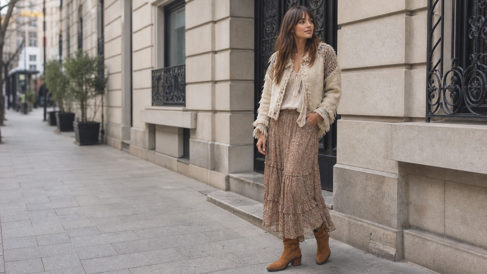 realistic boho chic layered outfit