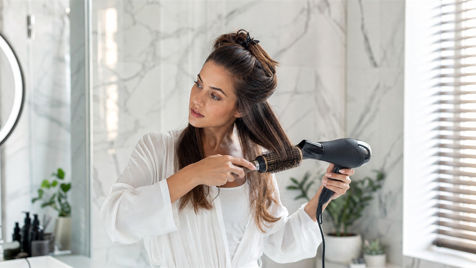 realistic blowout hair styling at home